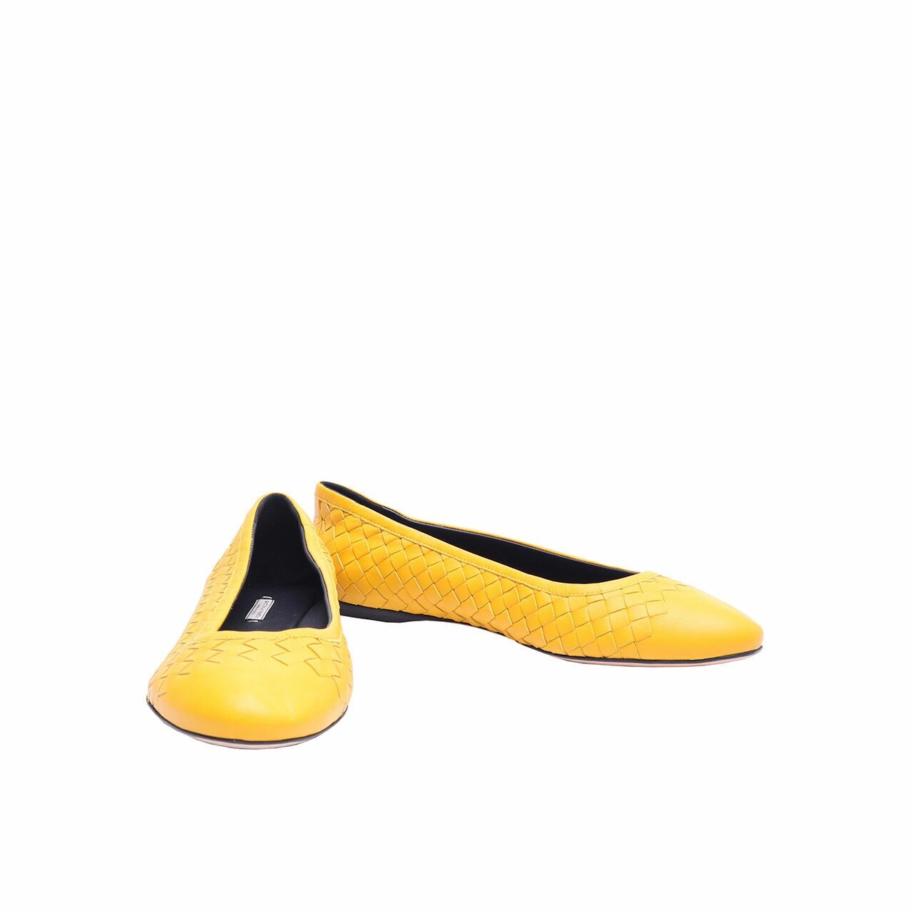 Bottega Veneta Intrecciato Yellow Ballerina Flats