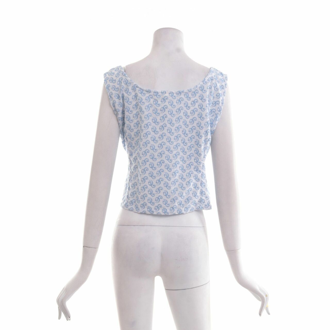 Lemari Lila Blue & White Patterned Sleeveless
