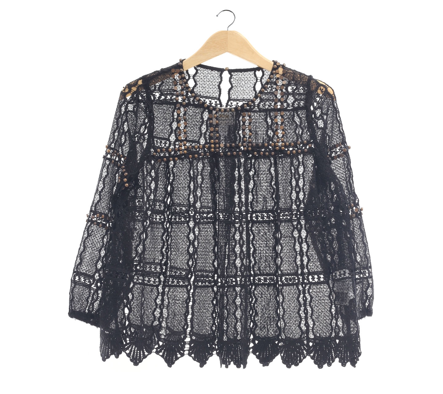 Maeve Black Lace WIth Studed Blouse