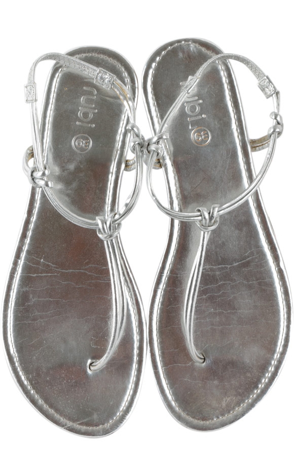 Rubi Silver T-Bar Sandals