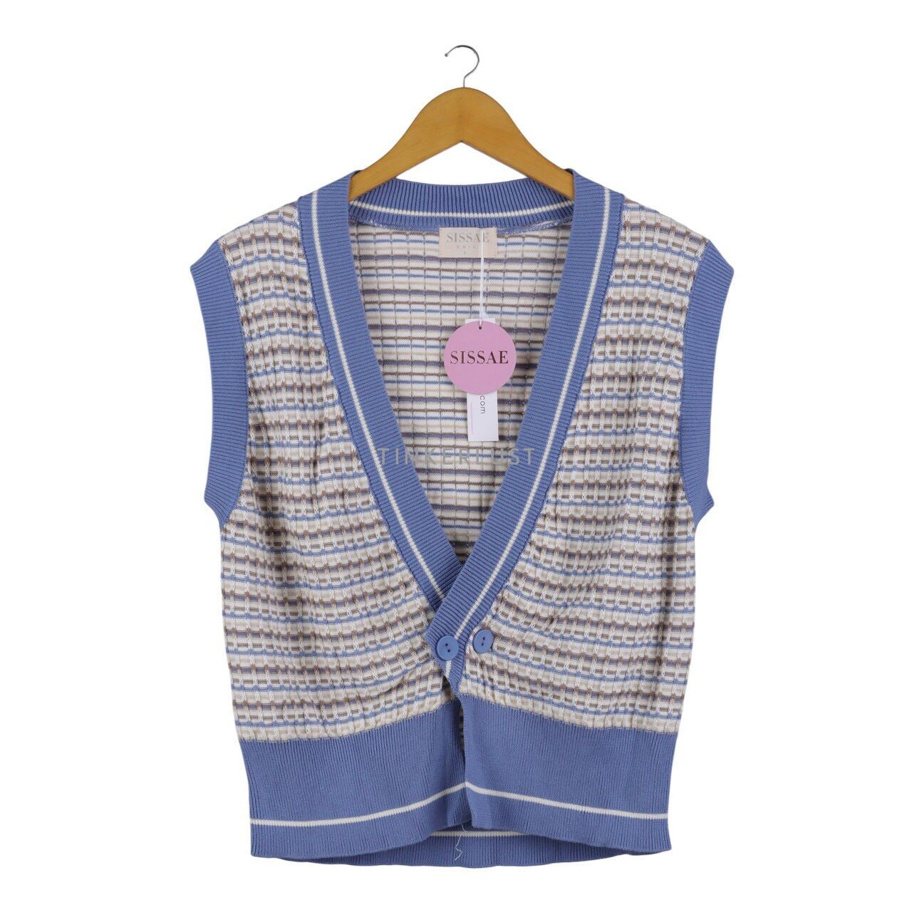Sissae Blue & Multi Knit Vest