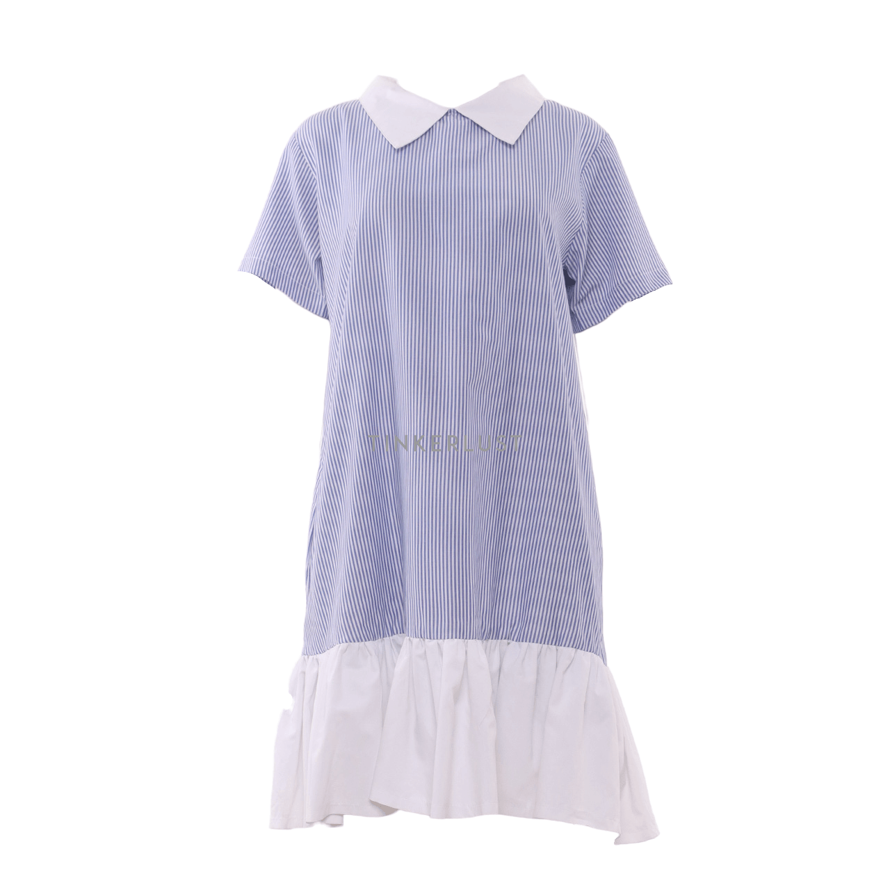 Chlorine Blue & White Stripes Mini Dress