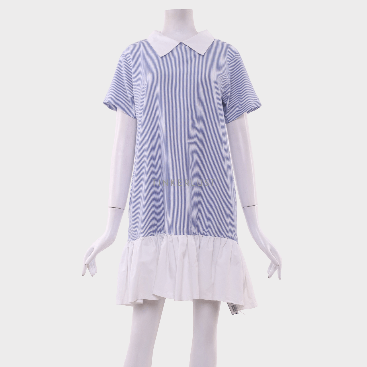 Chlorine Blue & White Stripes Mini Dress