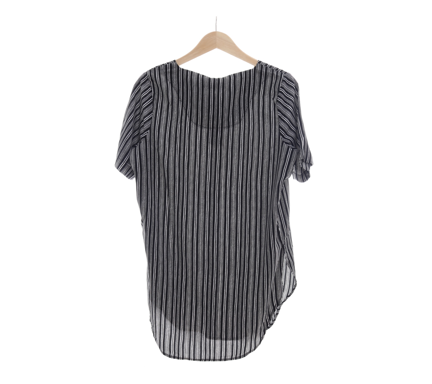 Lois Striped Slit Black & White Blouse