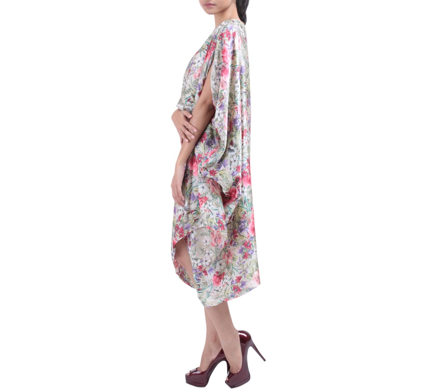 AVA Multi Colour Floral Caftan Long Dress