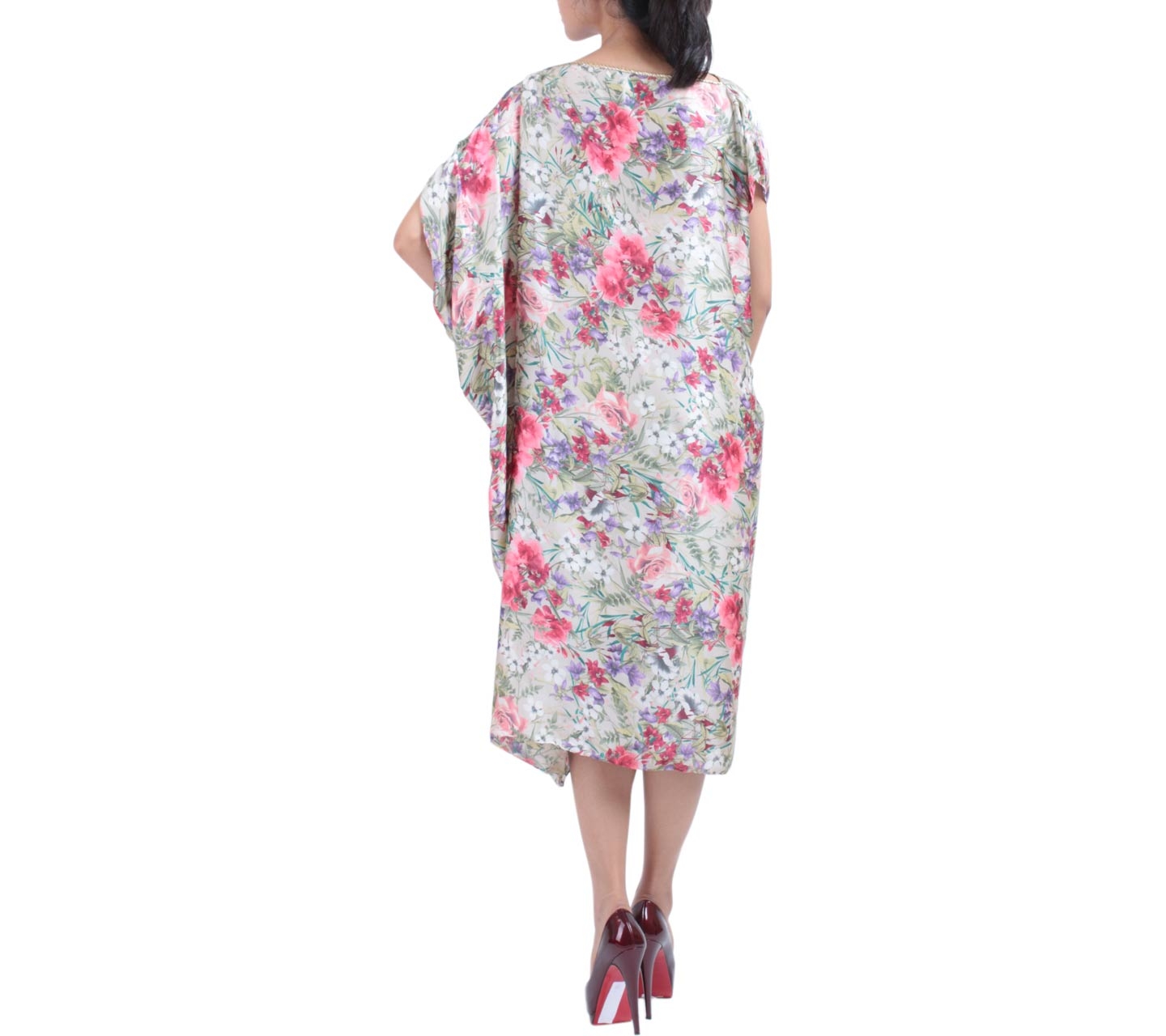 AVA Multi Colour Floral Caftan Long Dress