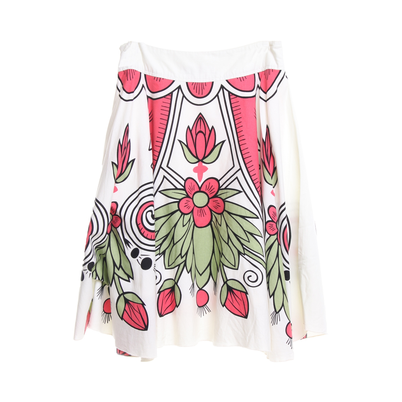 BYSI White And Pink Midi Skirt