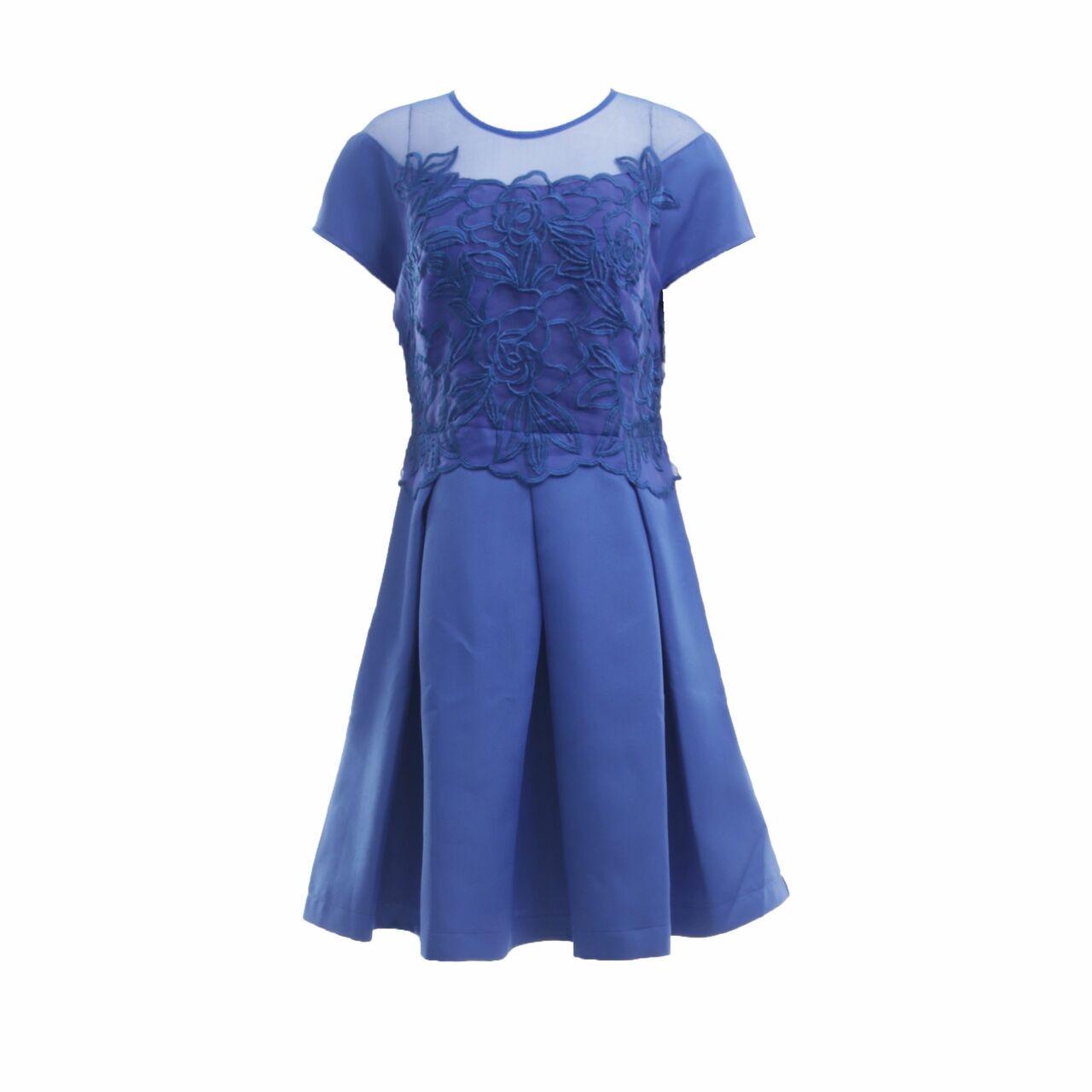 Moscato Blue Embroidered Midi Dress
