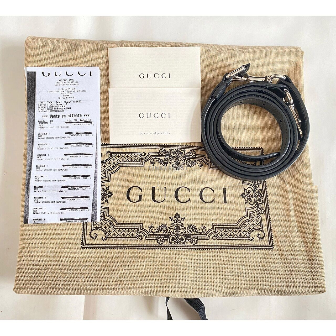 Gucci Guccissima Shopper Zip Tote Black Nylon Satchel