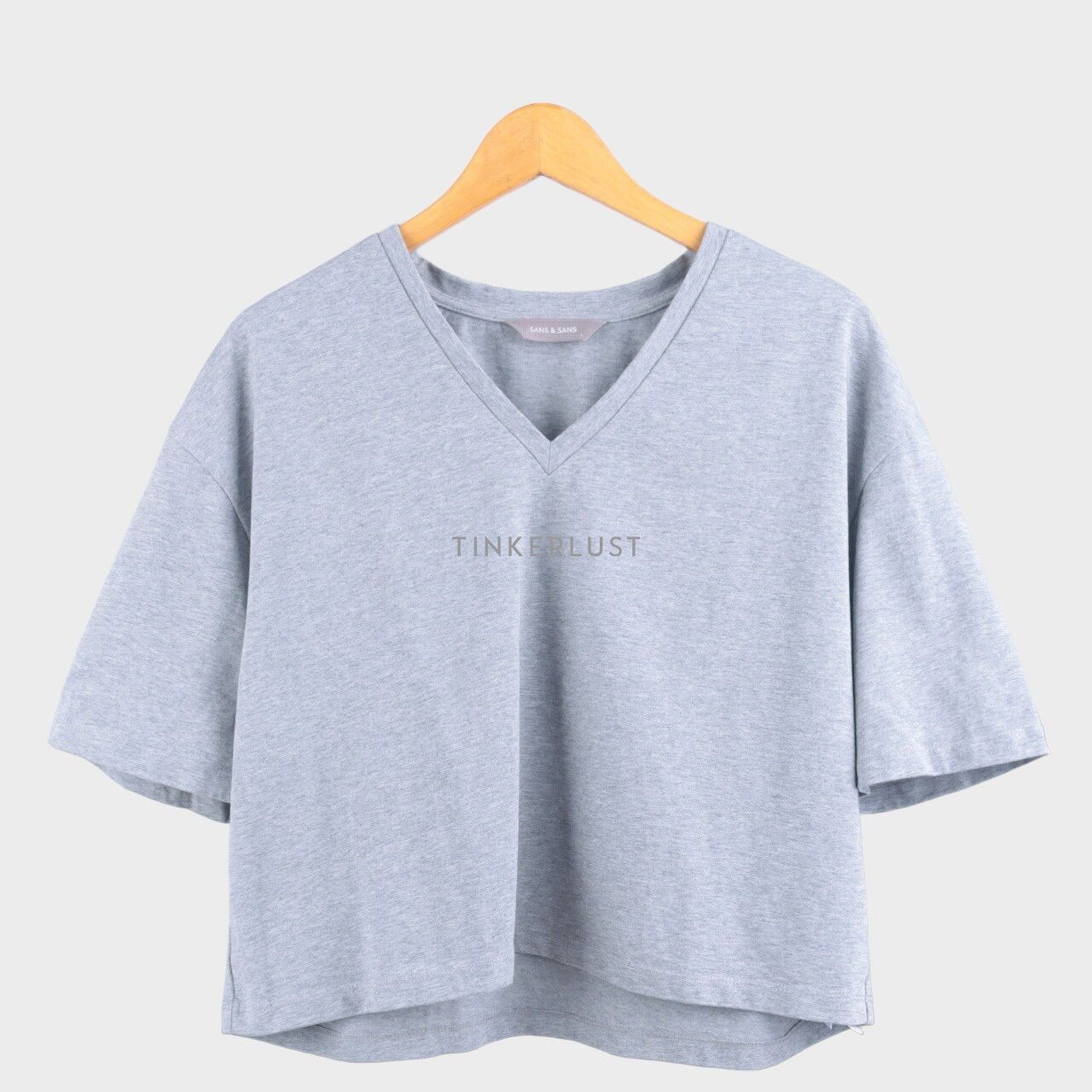 sans-sans Grey V-Neck T-Shirt