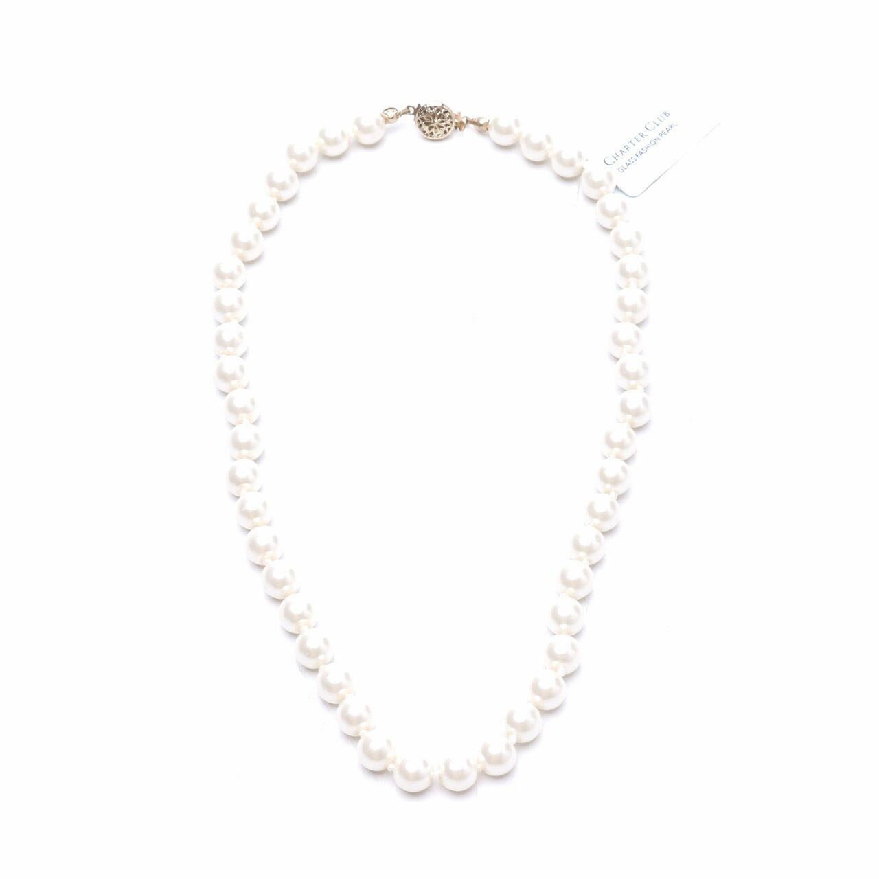 Charter Club Glass Fashion Pearl White & Gold Jewelry