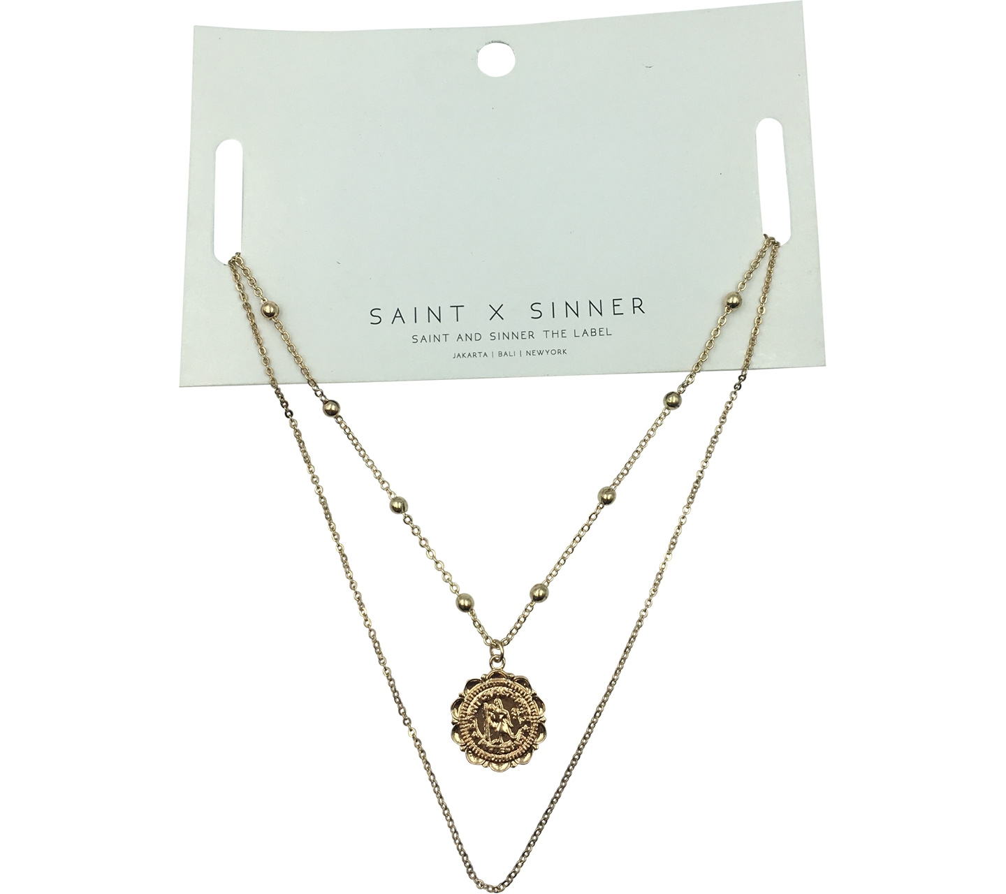 Saint And Sinner Gold Necklace Jewellery	