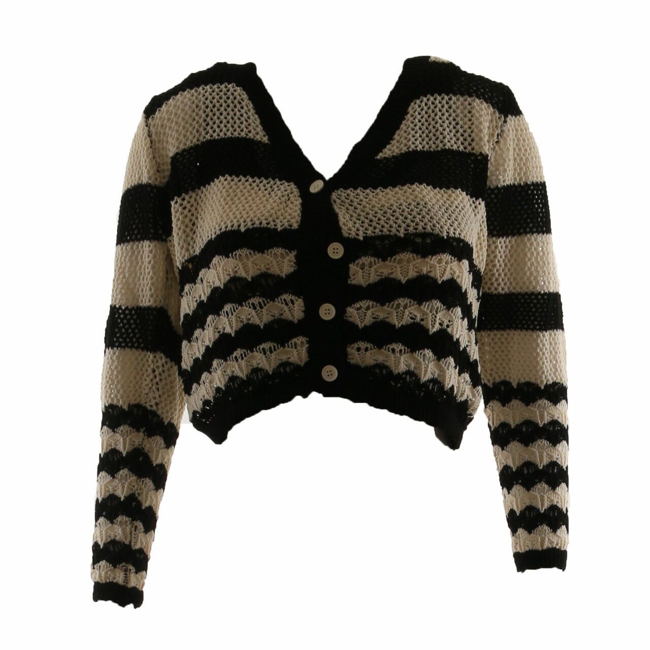 Love + Flair Black & Off White Cardigan With Inner