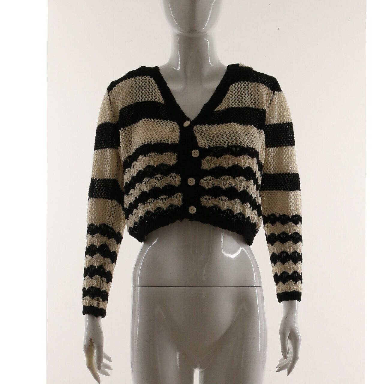 Love + Flair Black & Off White Cardigan With Inner