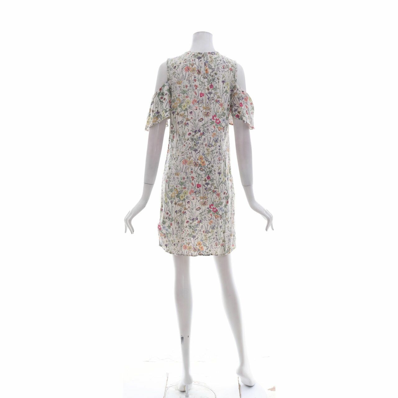 H&M Multi Floral Cold Shoulder Mini Dress