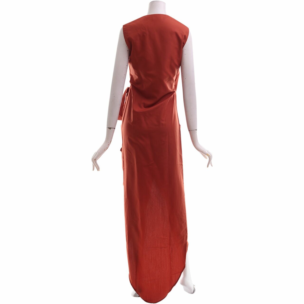 Ratel Burnt Orange Asymmetric Wrap Midi Dress