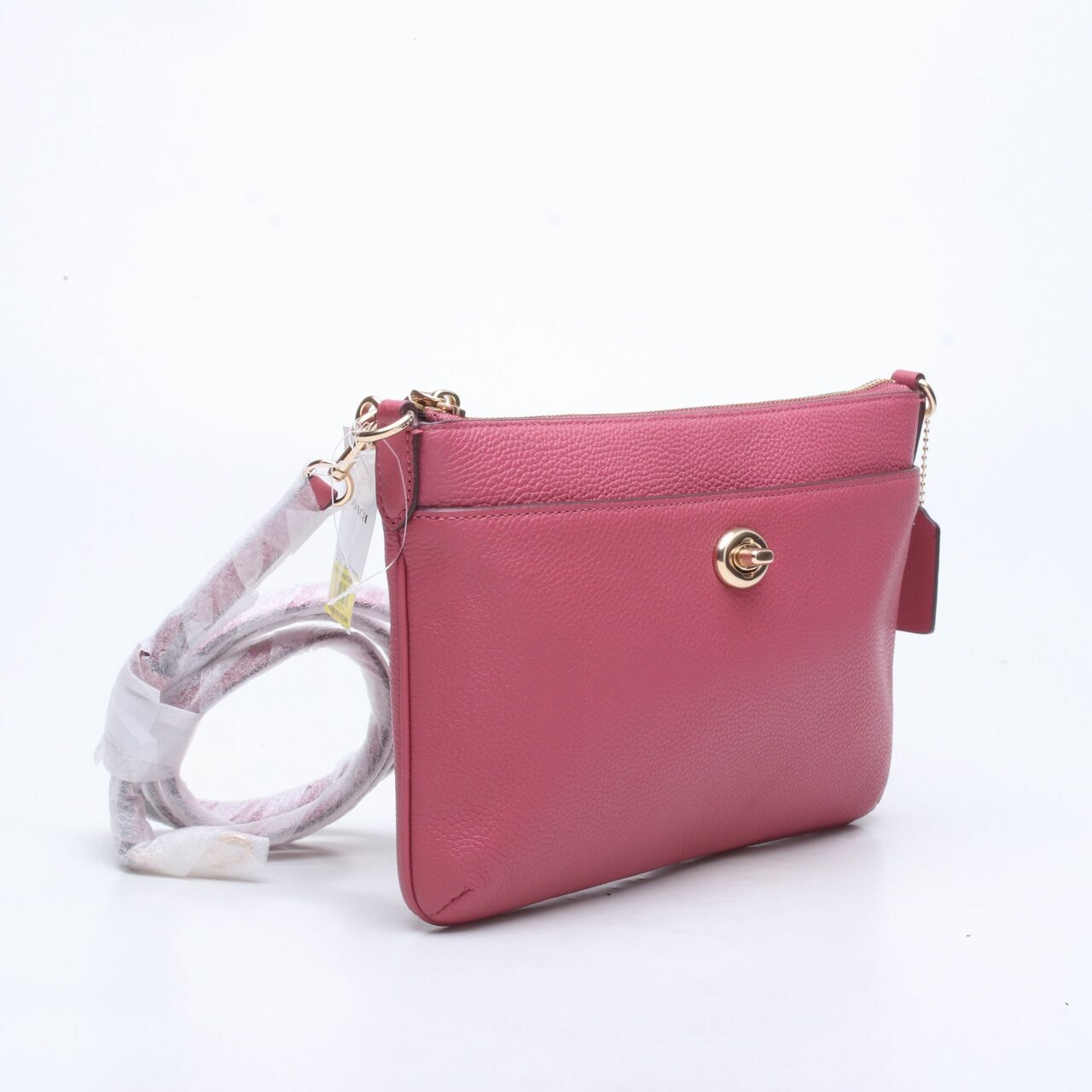 COACH C3376 Pebbled Leather Polly Crossbody Rouge