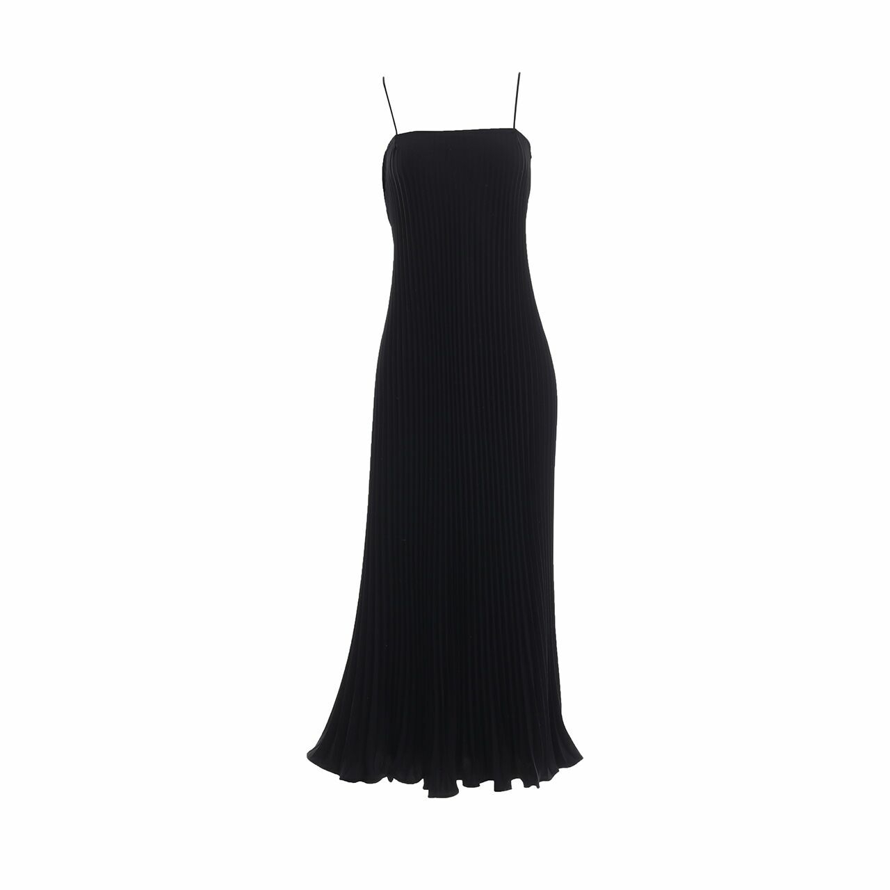 Sovi Atelier Black Pleats Midi Dress