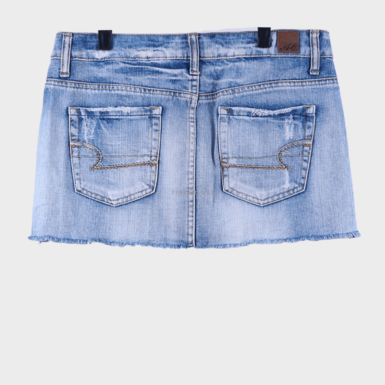 American Eagle Blue Jeans Unfinished Mini Skirt