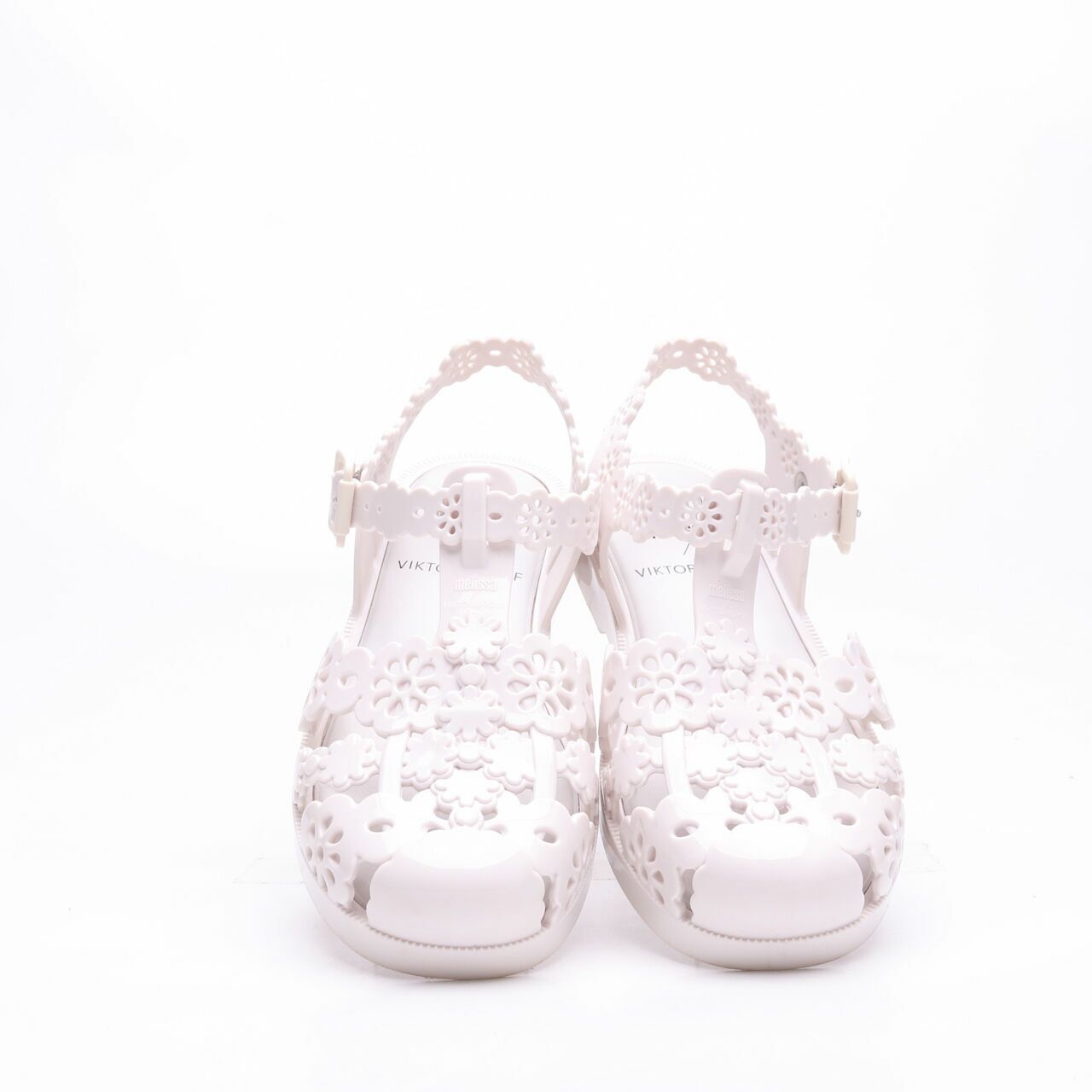Mellisa x Victor & Rolf Possession Lace White Flats Shoes