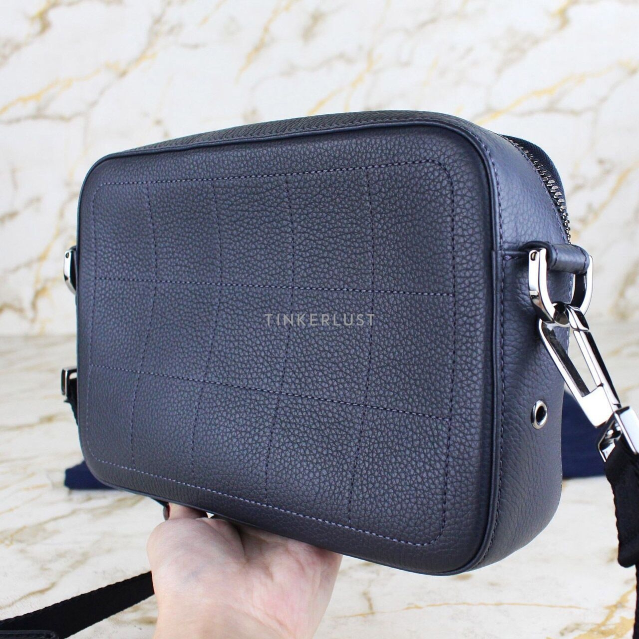 Christian Dior Atelier Safari Messenger Bag Leather Grey Sling Bag