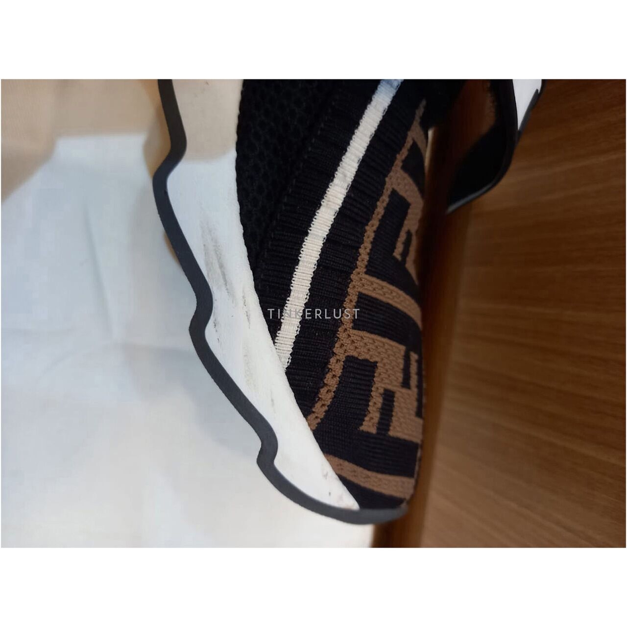 Fendi Brown & Black Zucca Slip-On Sneakers