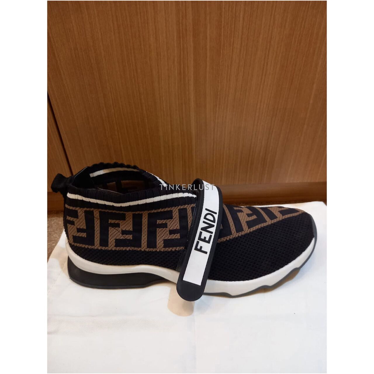 Fendi Brown & Black Zucca Slip-On Sneakers