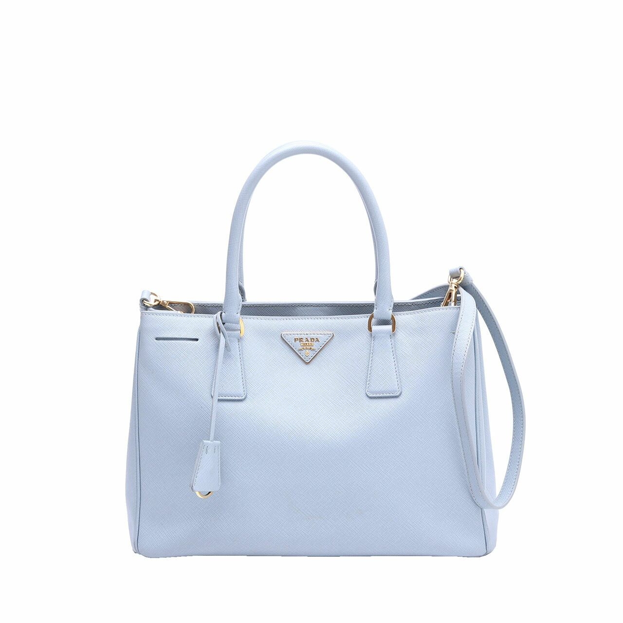Prada Pale Blue Saffiano Lux Leather Satchel Bag