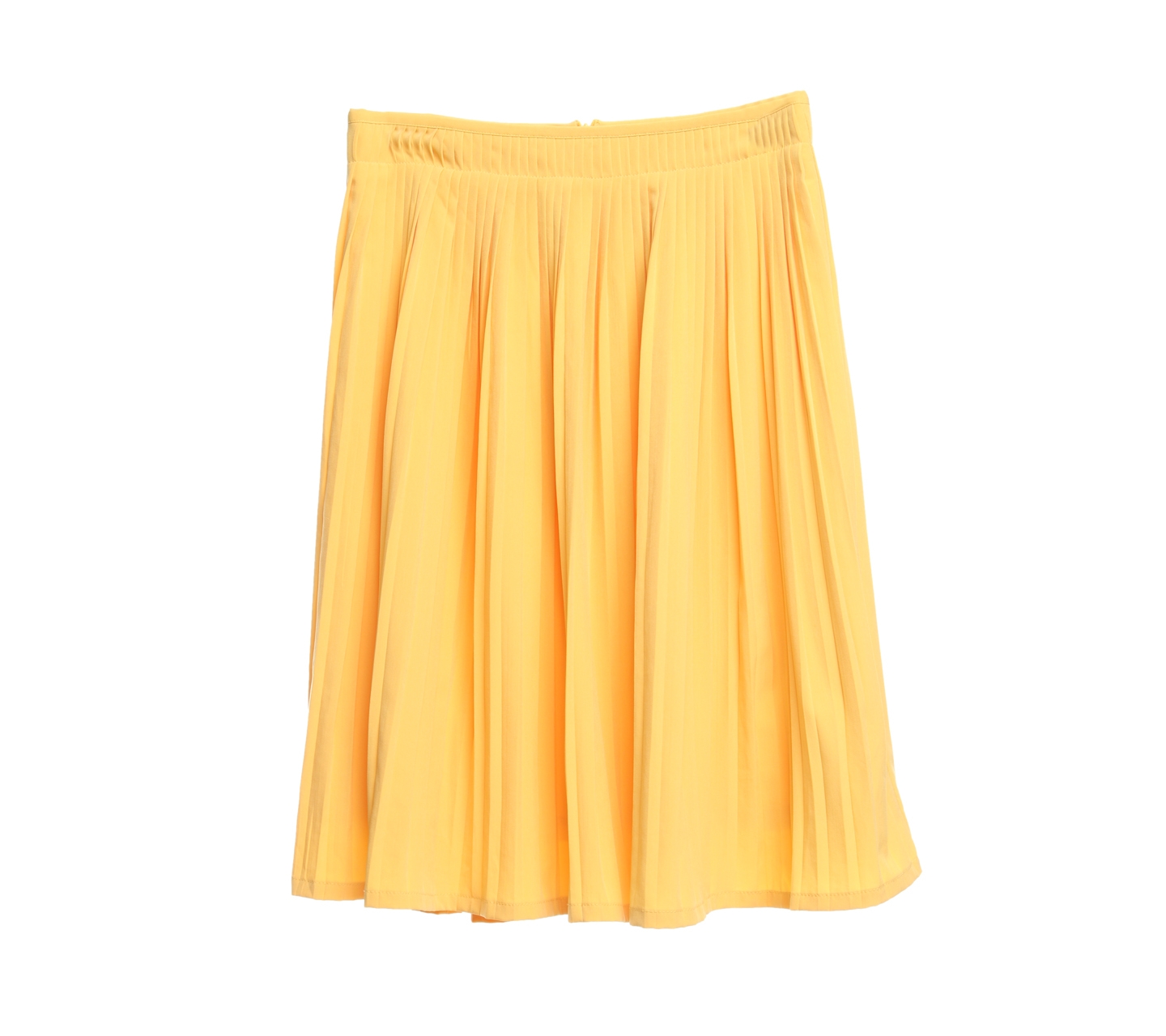 Solemio Yellow Pleated Mini Skirt