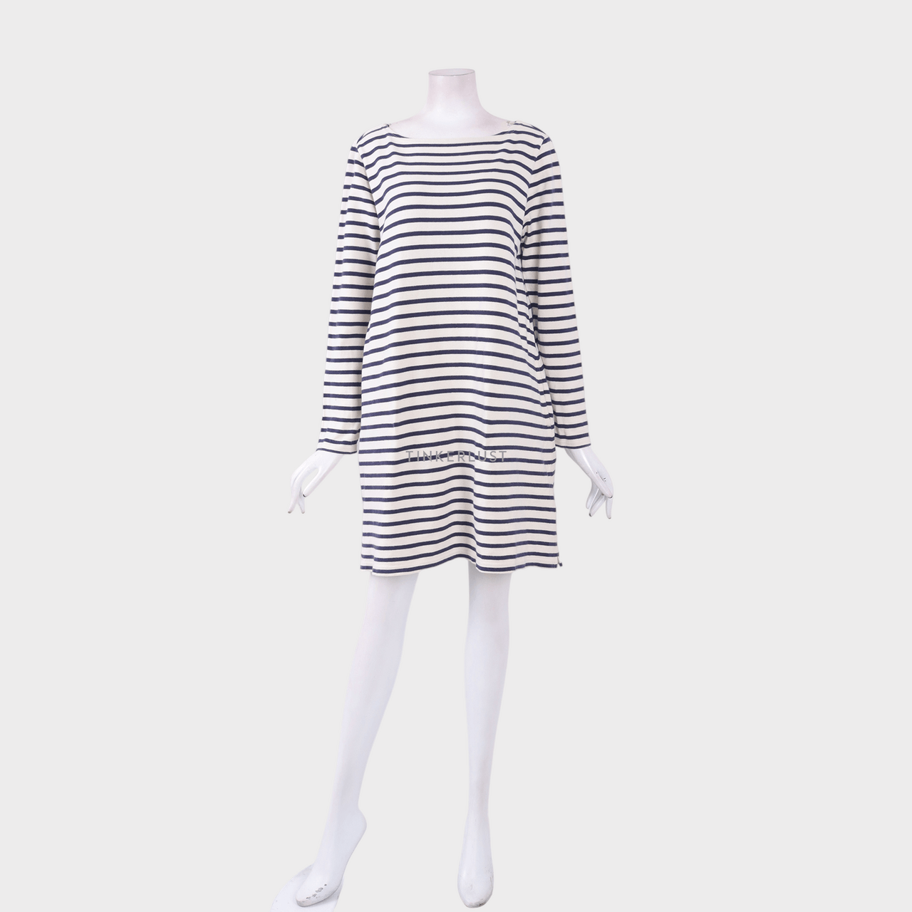 Muji Navy & Ivory Stripes Mini Dress