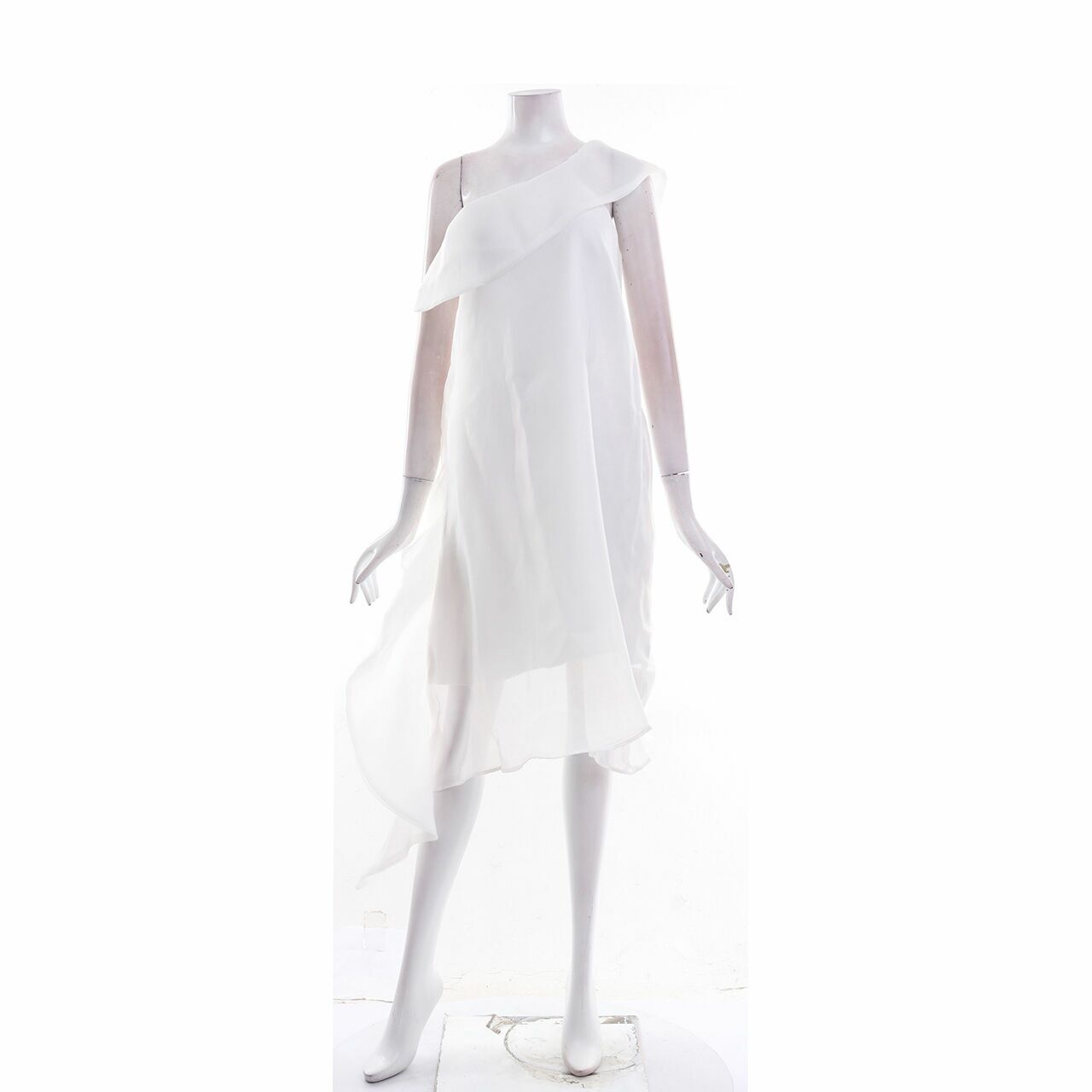 Cara Woman White One Shoulder Mini Dress