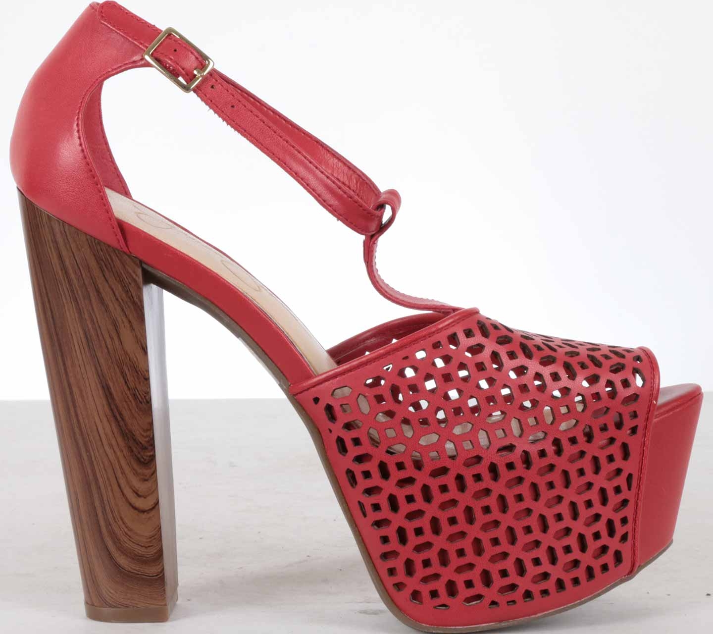 Jessica Simpson Red T-Bar Platform Heels