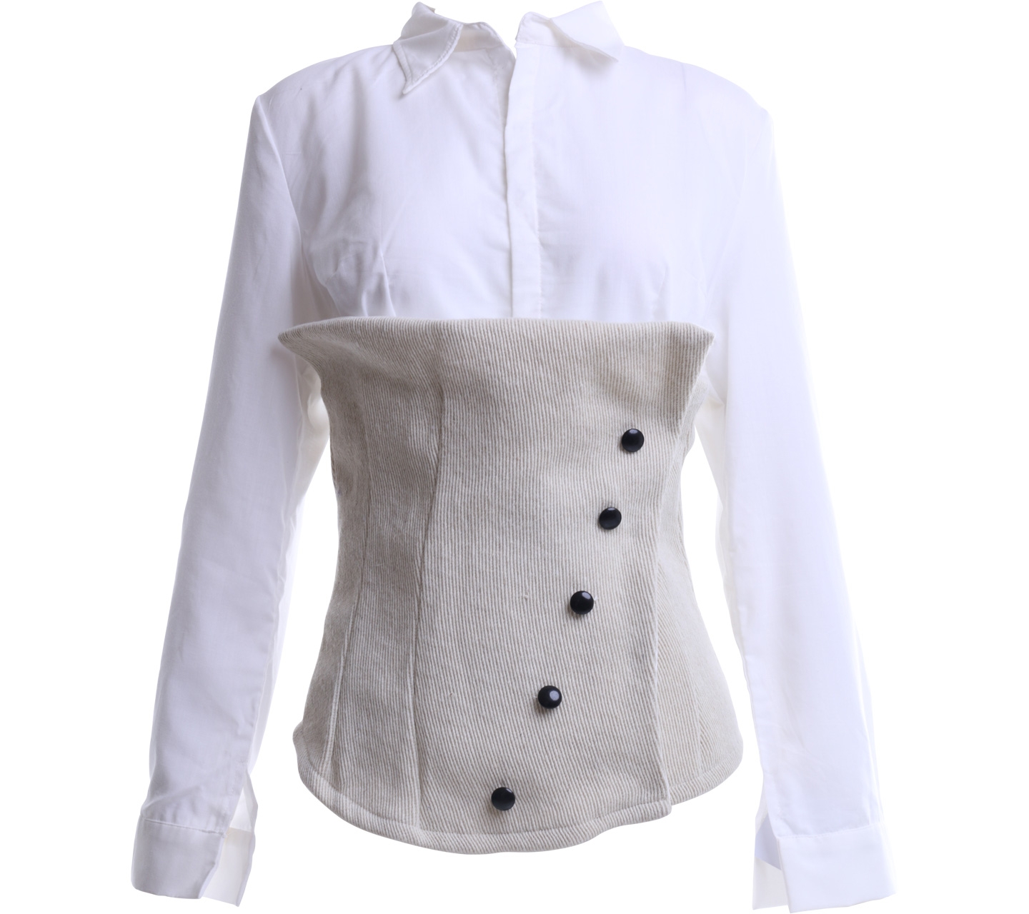 Alto White Long Sleeve with Corset Shirt