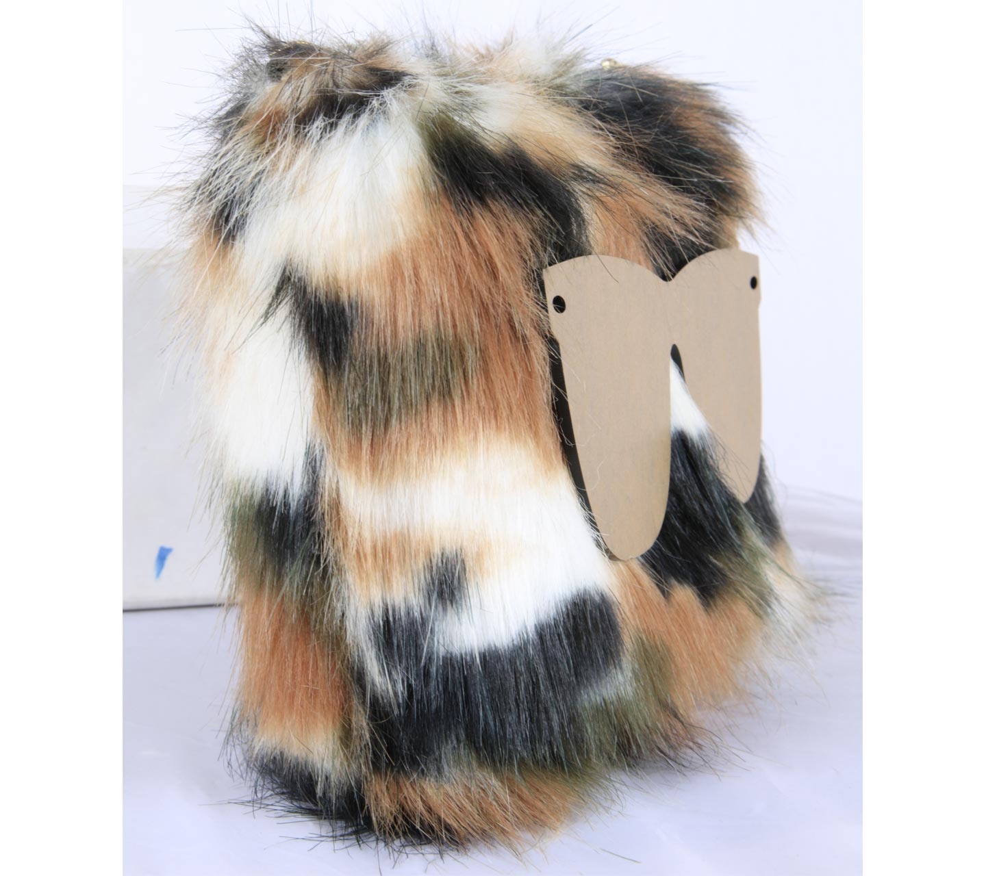 Kim x Lim Multi Colour Animal Print Fur Clutch