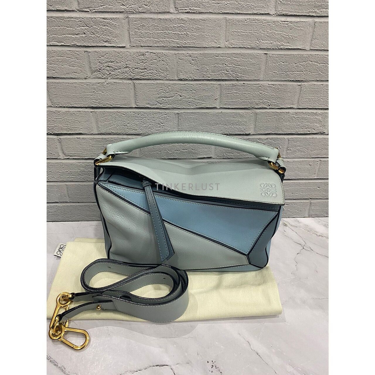Loewe Puzzle Small Blue Multicolor GHW Satchel