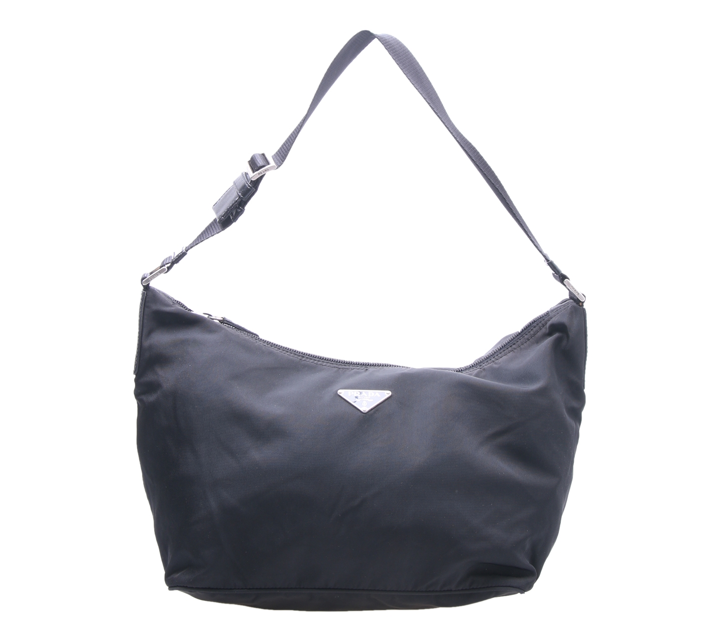 Prada Black Hobo Nylon Shoulder Bag