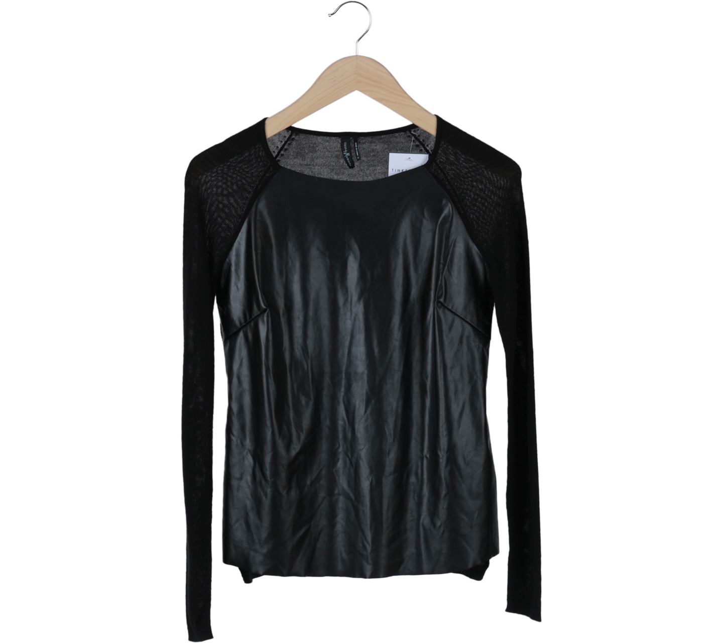 Guess Black Leather Blouse