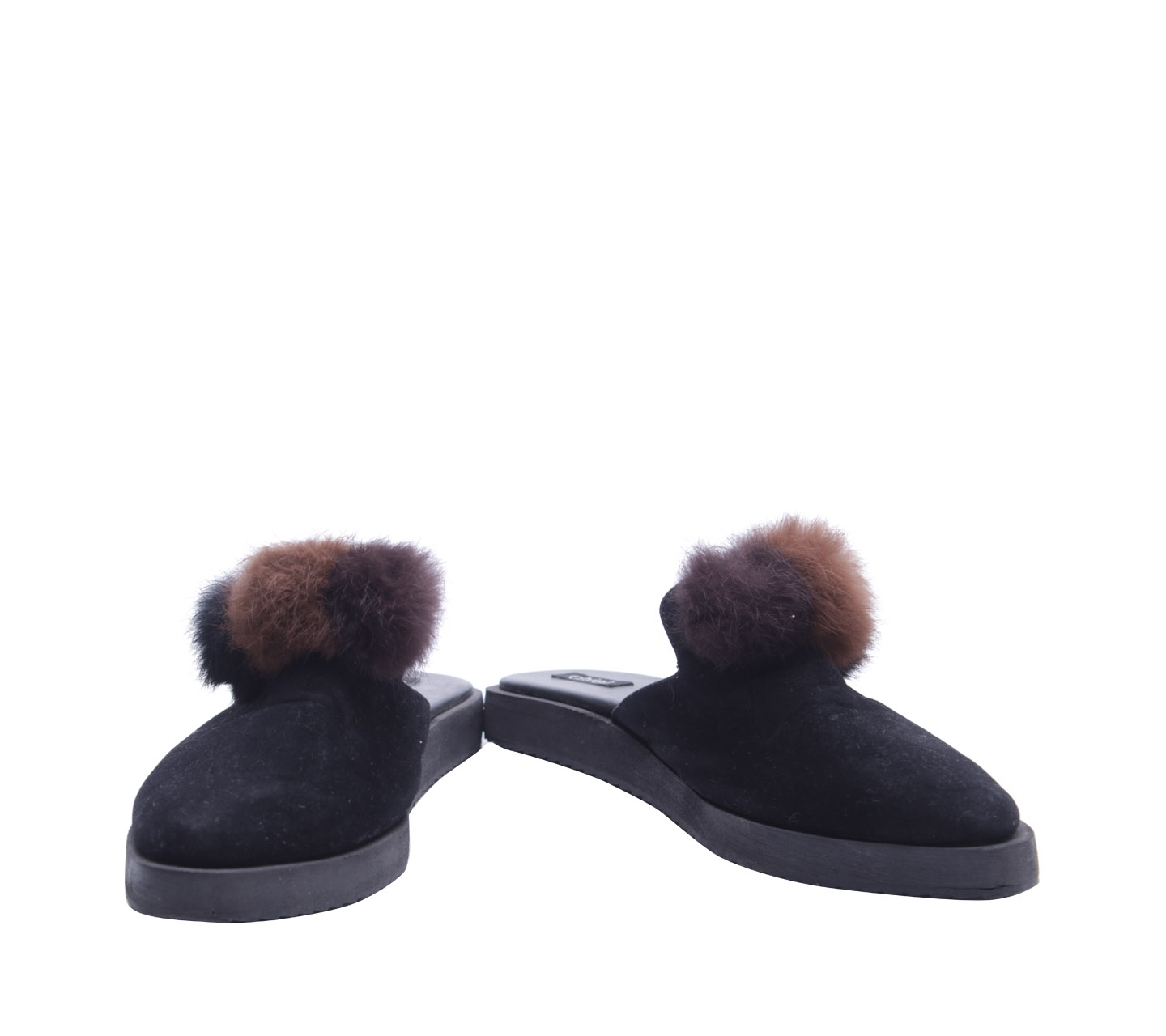 Chiel Black Pom Pom Sandals
