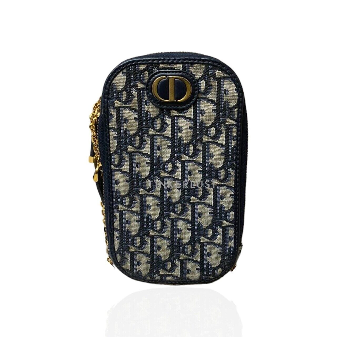 Christian Dior Phone Case Navy Oblique 2022 GHW Sling Bag
