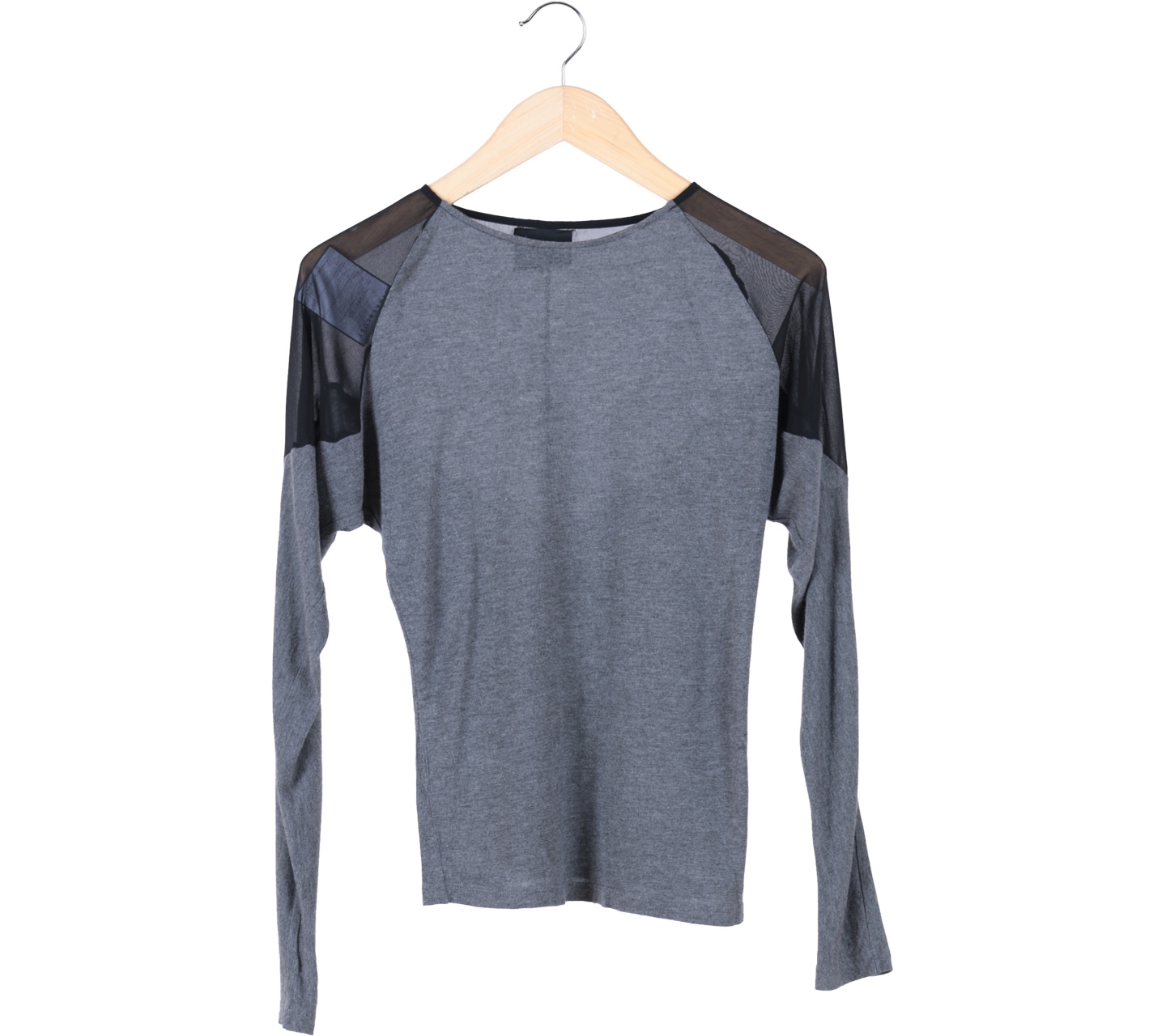 Zara Grey And Black Sheer Insert T-Shirt