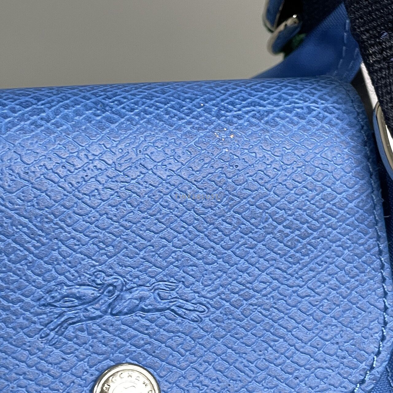 Longchamp Replay Top Handle Small Blue Nylon Handbag