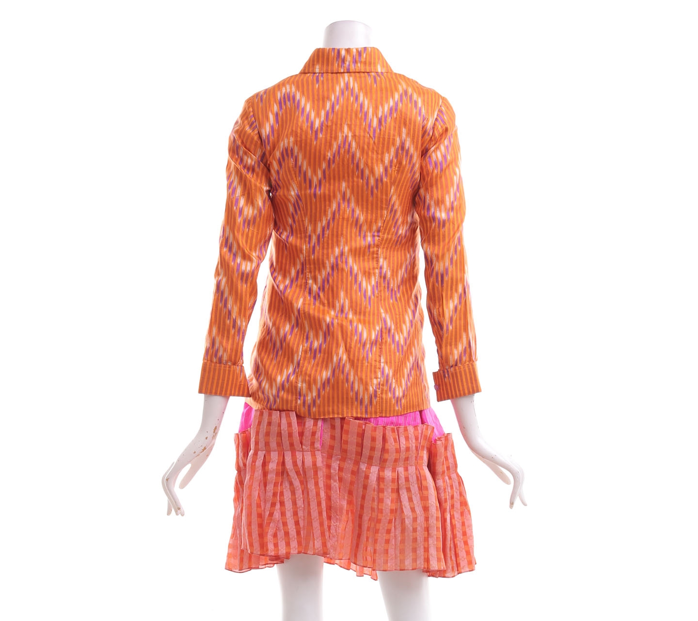 Ikat Indonesia Pink & Orange Mini Dress