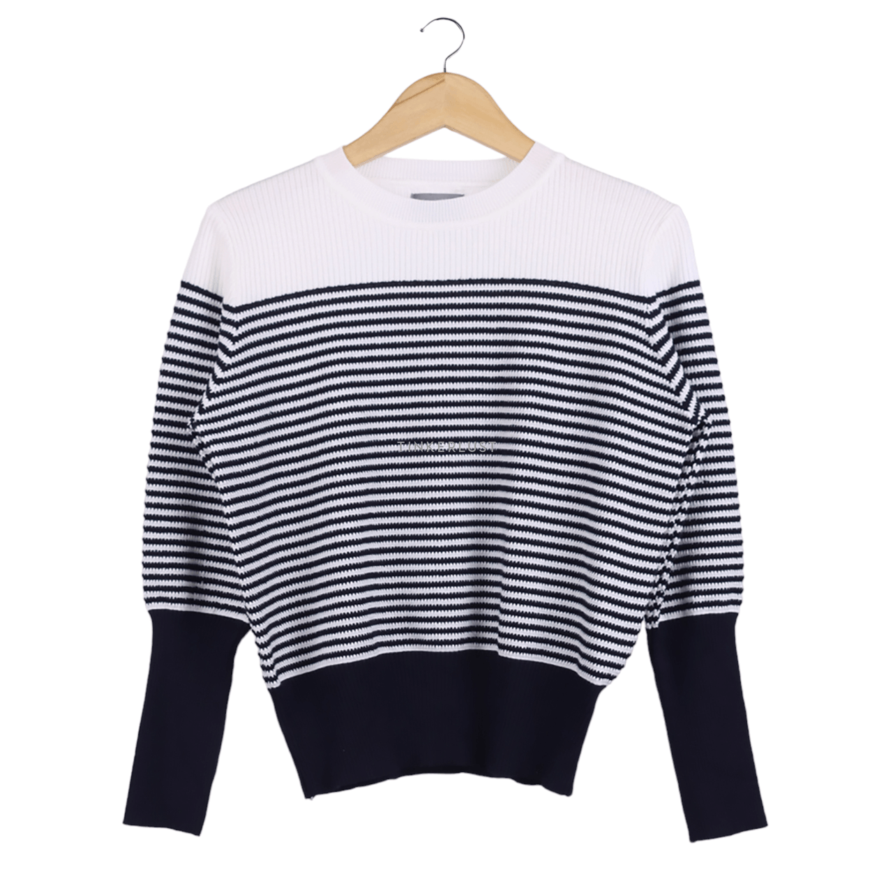This is April Navy & White Stripes Sweater
