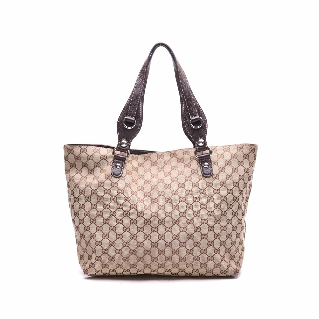 Gucci Icon Bit Brown Monogram Leather Shoulder Bag