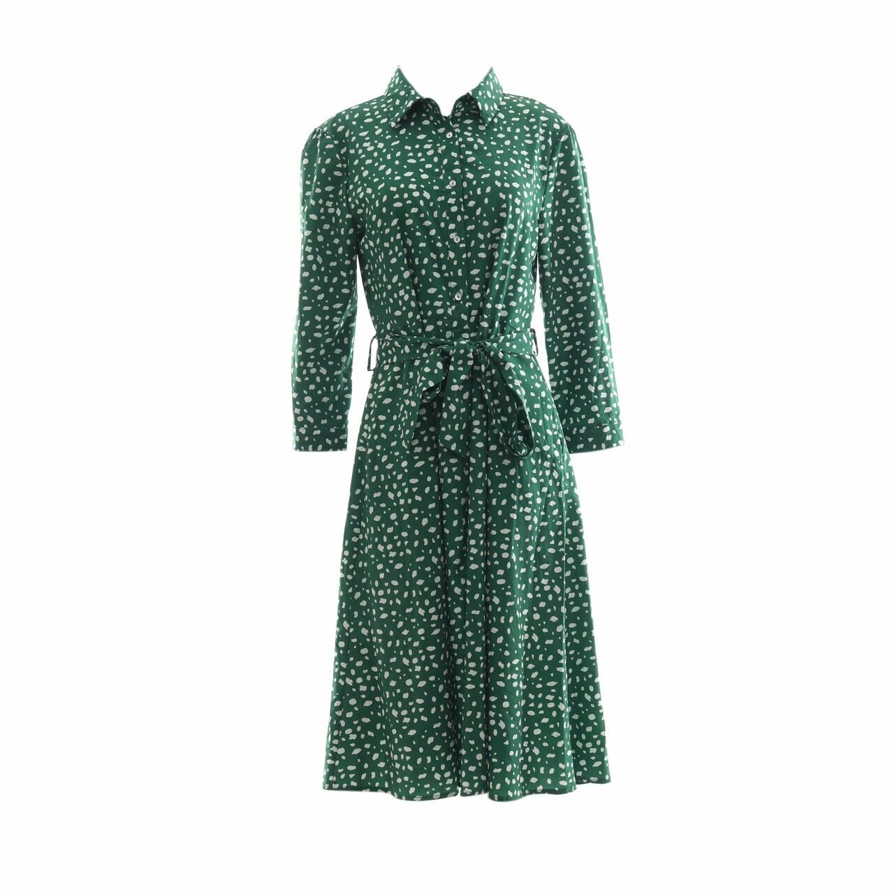 CBRL Green Printed Midi Dress