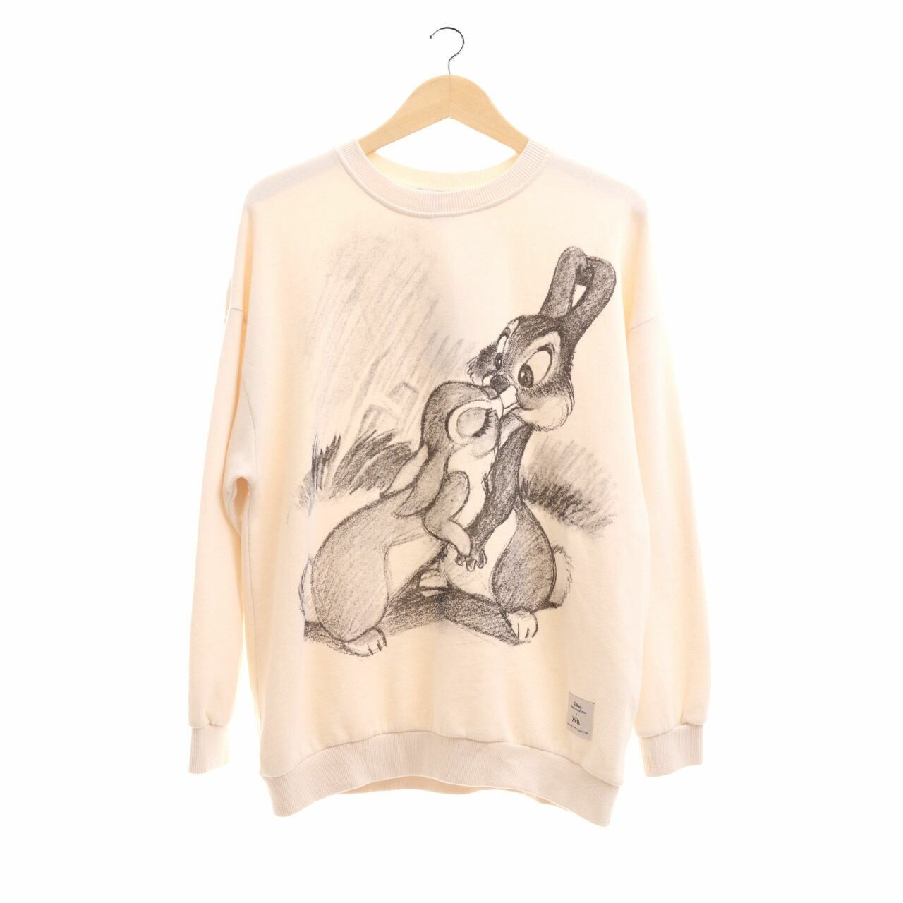 Zara X Disney Stories Collection Off White Oversize Sweater