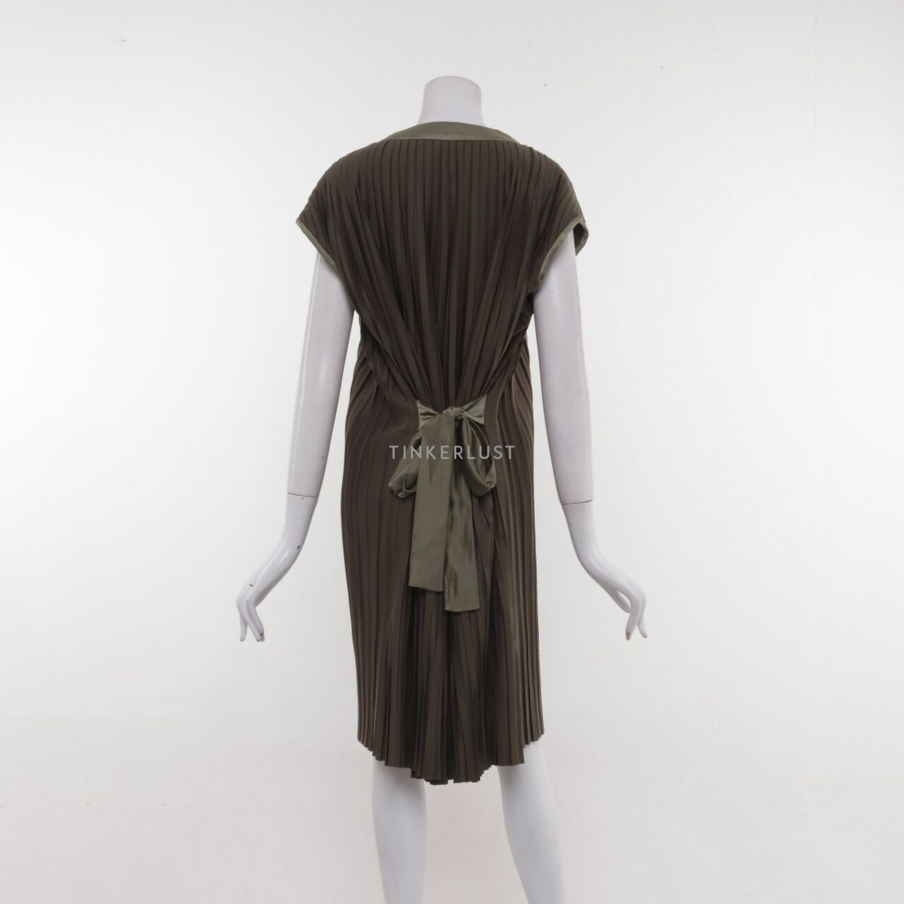 Sovi Atelier Dark Green Pleats Mini Dress