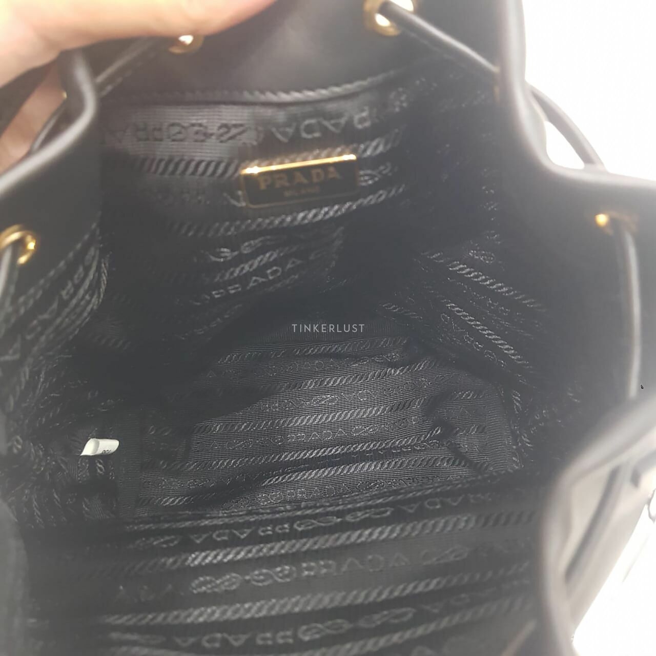 Prada Secchiello Vitello Black Leather 1BH038 GHW Sling Bag