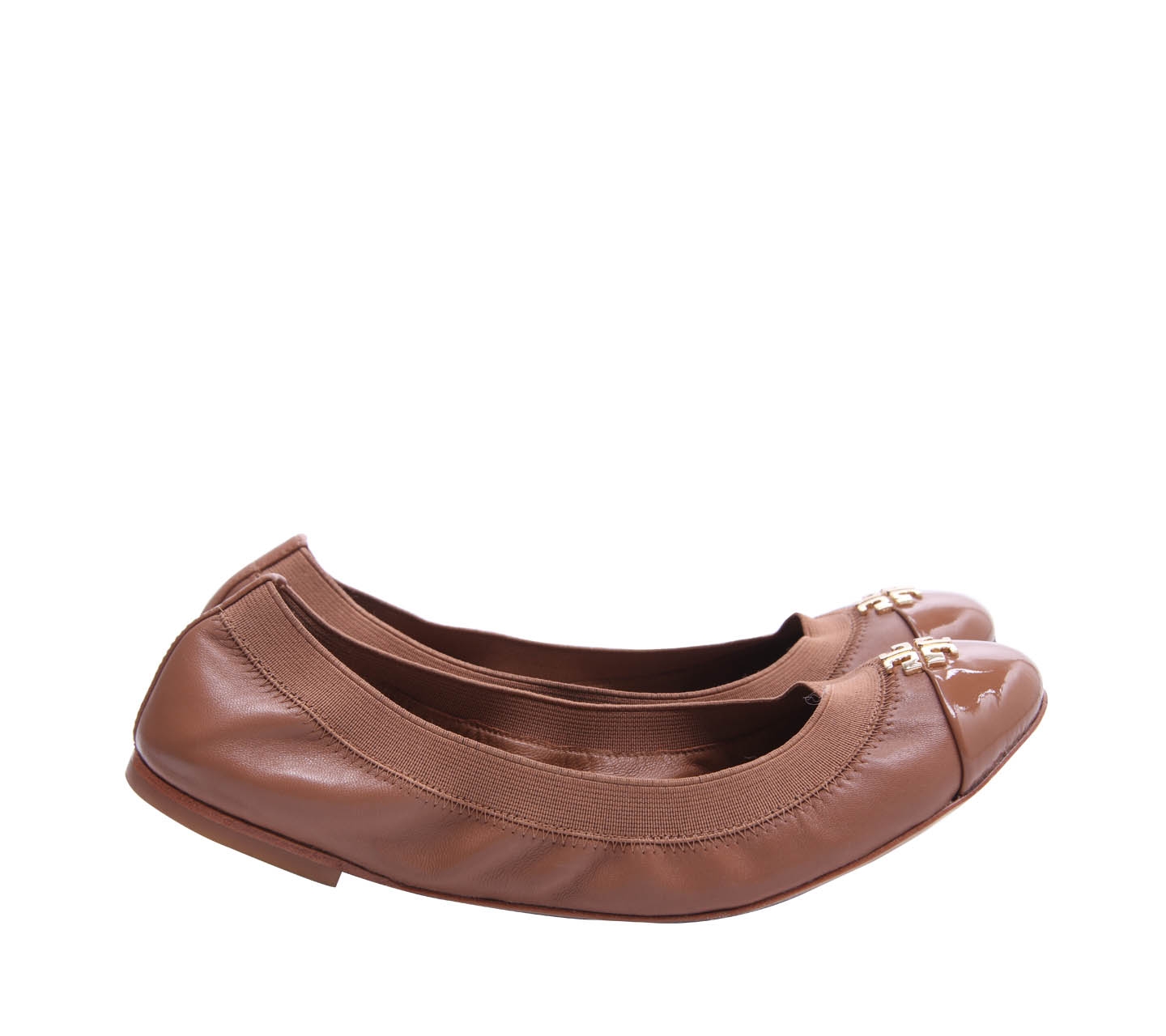 Tory Burch Brown Jolie Ballet Nappa Leather Flats