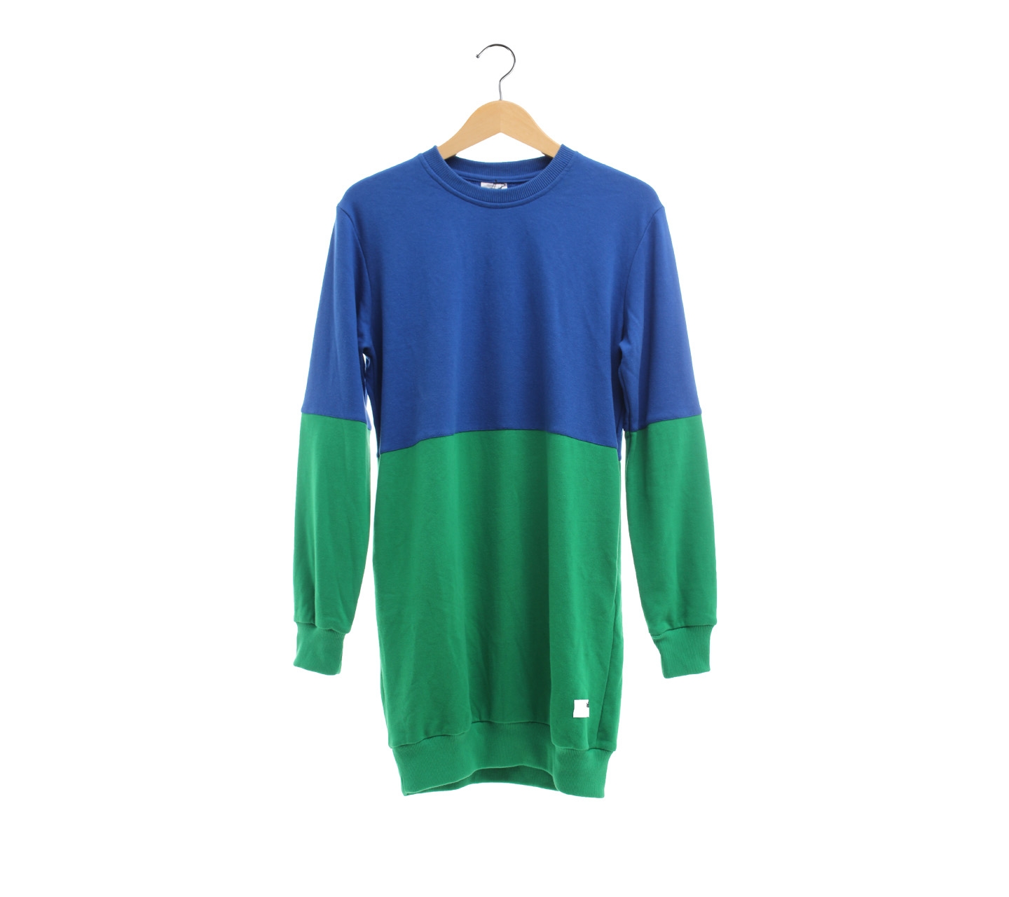 Douche Blue and Green Knit Long Sweater